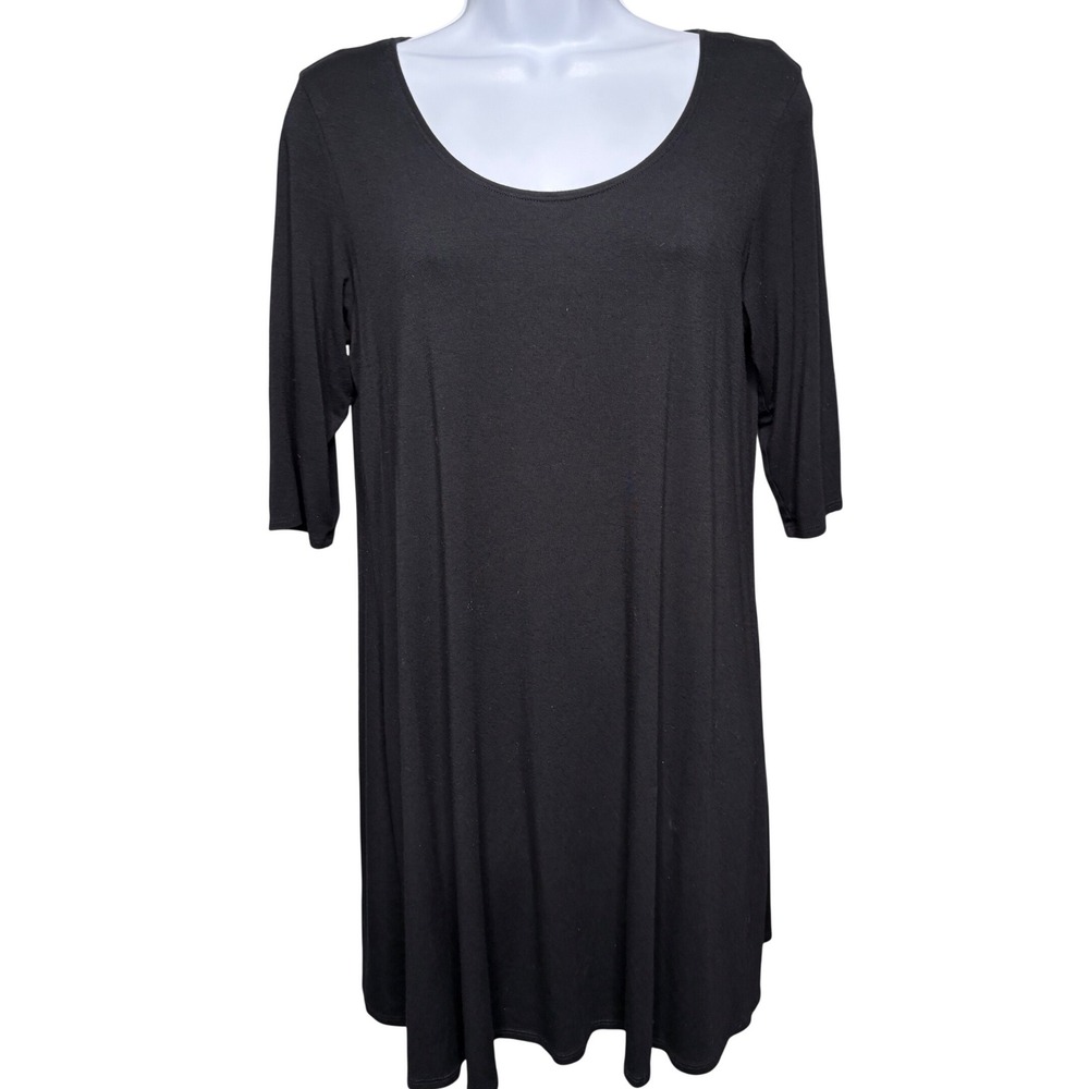 EILEEN FISHER Womens Black Tunic Dress Sz S‎ Minimalist Lagenlook Quiet Luxury